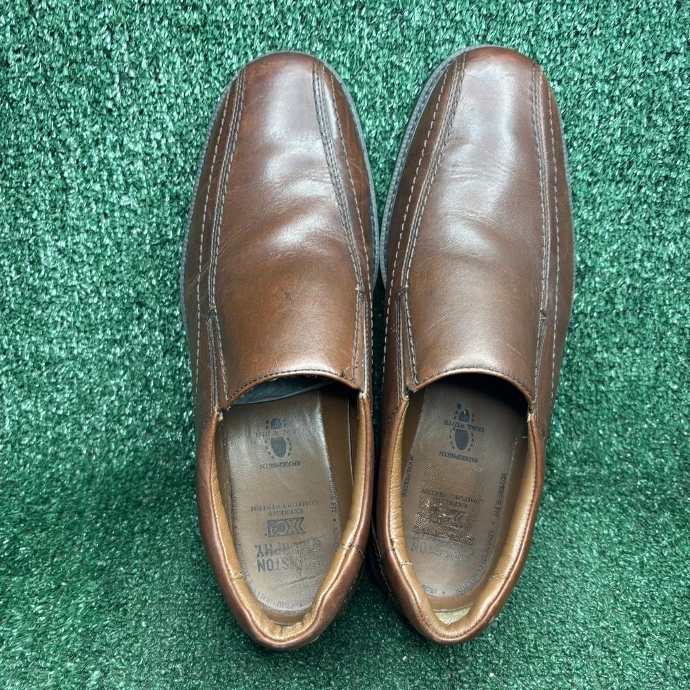 Johnston Murphy XC4 Waterproof Leather Bicycle Toe Slip On Loafer Brown Mens 12M